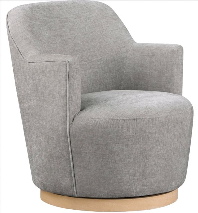 Meridian Furniture Clarita Light Gray Swivel Chenille Fabric Accent Chair-0