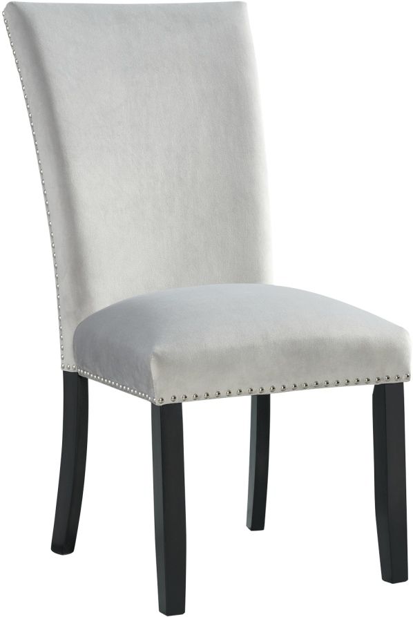 Elements International Francesca Gray Upholstered Dining Side Chair-0