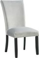 Elements International Francesca Gray Upholstered Dining Side Chair-0