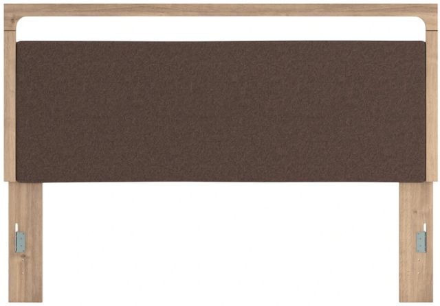Signature Design by Ashley® Hollymount Brown/Tan King Upholstered Panel Headboard-1