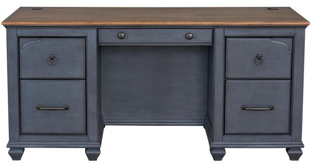 Legends Home Americana Blue/Whiskey Executive Desk-2
