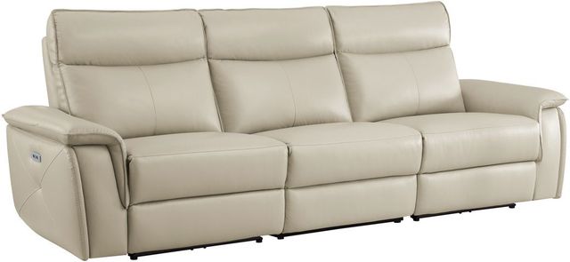Homelegance® Maroni Taupe Double Power Reclining Sofa with Power Headrests-0