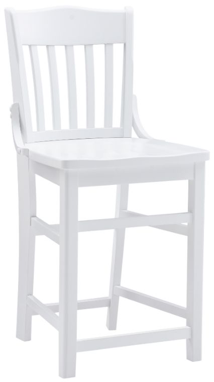 Linon Jericho 2-Piece White Wood Seat Counter Stool Set-2
