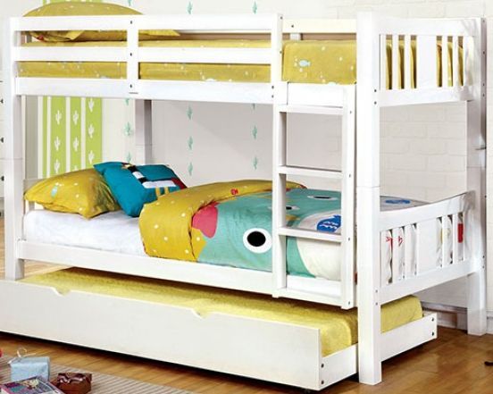Furniture of America® Cameron White Twin/Twin Bunk Bed-0