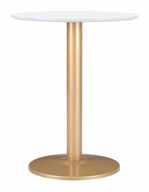 Zuo® Modern Alto Bistro White Bistro Table with Gold Base-3