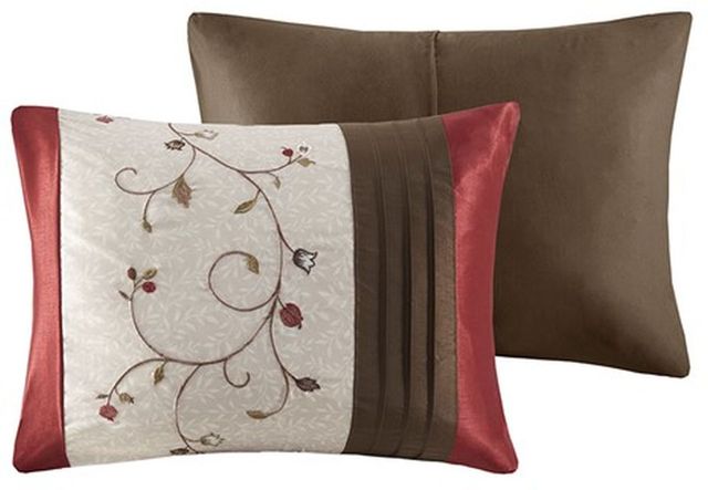 Olliix by Madison Park Serene 7 Piece Red King Embroidered Comforter Set-1