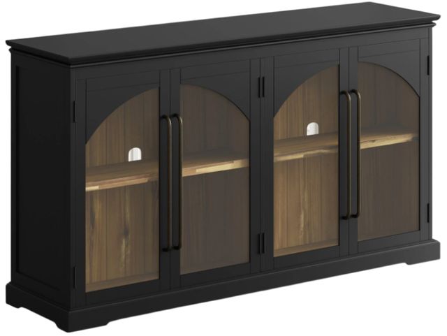 Jofran Inc. Archdale Black 4-Door Gothic Arch Accent Cabinet-0