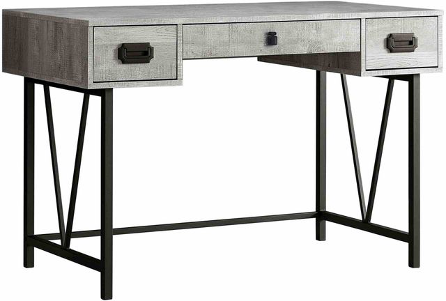 Monarch Specialties Inc. 48"L Grey Reclaimed Wood with Black Metal Computer Desk-2