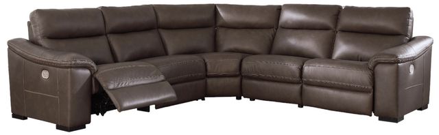 Signature Design by Ashley® Salvatore 5-Piece Chocolate Power Reclining Sectional-0