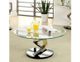 Furniture of America® Nova Tempered Glass Top Coffee Table with Black/Satin Plated Base-1