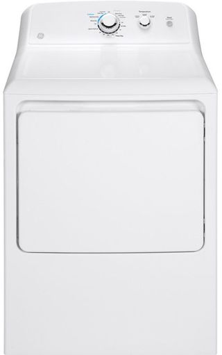 GE® 6.2 Cu. Ft. White Front Load Gas Dryer