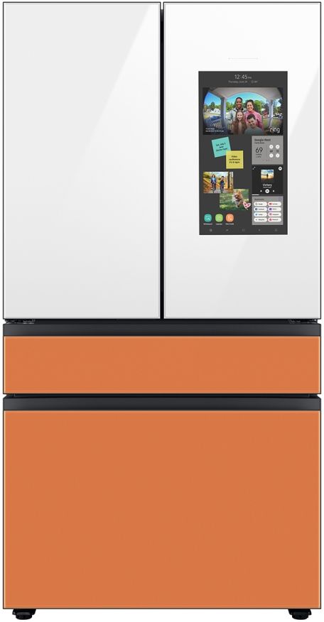 Samsung Bespoke 18" White Glass French Door Refrigerator Top Panel-4