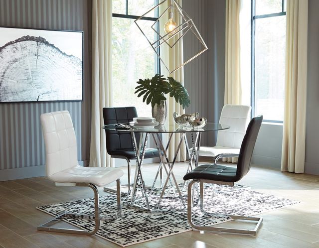 Signature Design by Ashley® Madanere Black/Chrome Upholstered Dining Side Chair-3