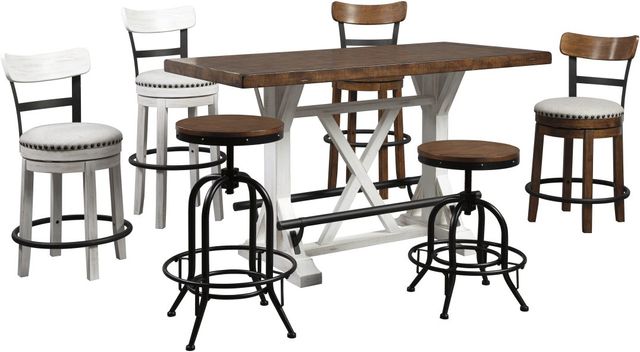 Signature Design by Ashley® Valebeck Brown Counter Height Dining Table with White Base-7