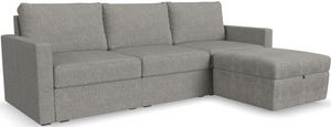 front view of the Flex by Flexsteel® 4-Piece Pebble Modular Sofa with Storage Ottoman