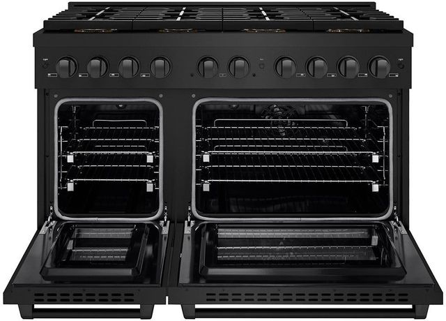 ZLINE Paramount Series 48" Black Stainless Steel Pro Style Gas Range with 8 Burner DuoPro™ Cooktop and Dual Ovens-1