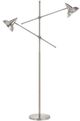 Cal® Lighting & Accessories Canterbury Brushed Steel Metal Adjustable Floor Lamp-0
