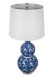 A & B Home Blue/White 13"  Two-Tiered Ceramic Vase Lamp-1