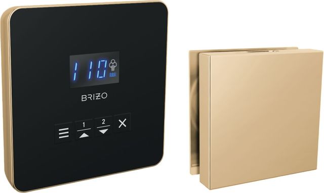 Brizo Mystix™ Lumicoat® Polished Gold Elemental Square Steam Set-0
