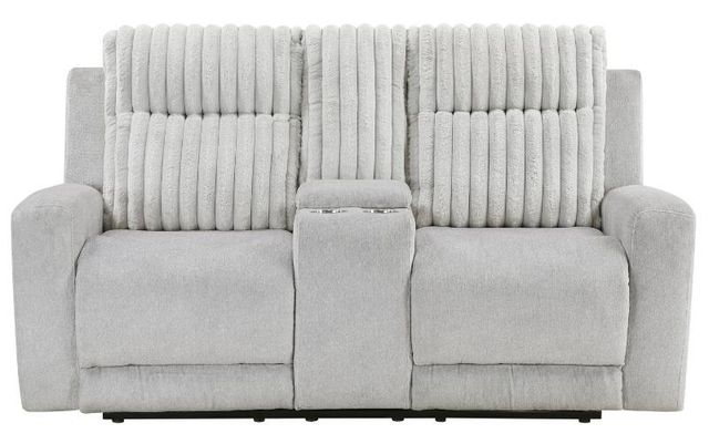 Homelegance® Benton Light Gray Double Manual Reclining Loveseat with Center Console-2