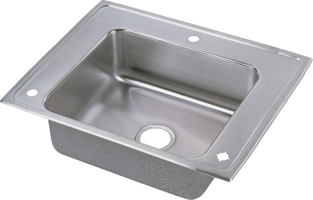 Elkay Lustertone® Classic Lustrous Satin Stainless Steel 28" x 22" x 5" Single Bowl Drop-in Classroom ADA Sink Kit-1
