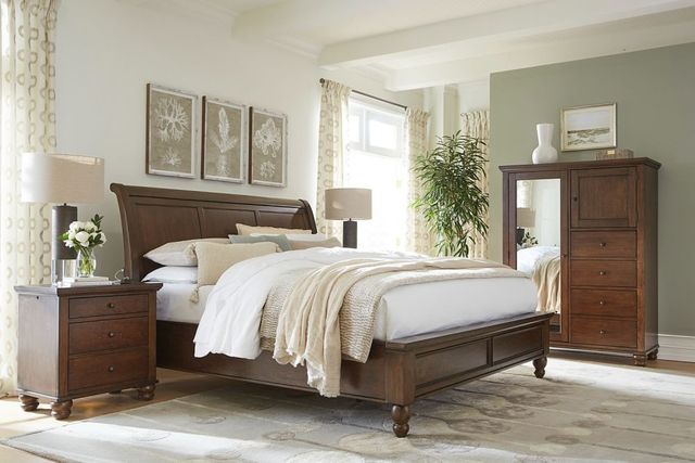 aspenhome® Cambridge Classic Cherry California King Sleigh Bed-1