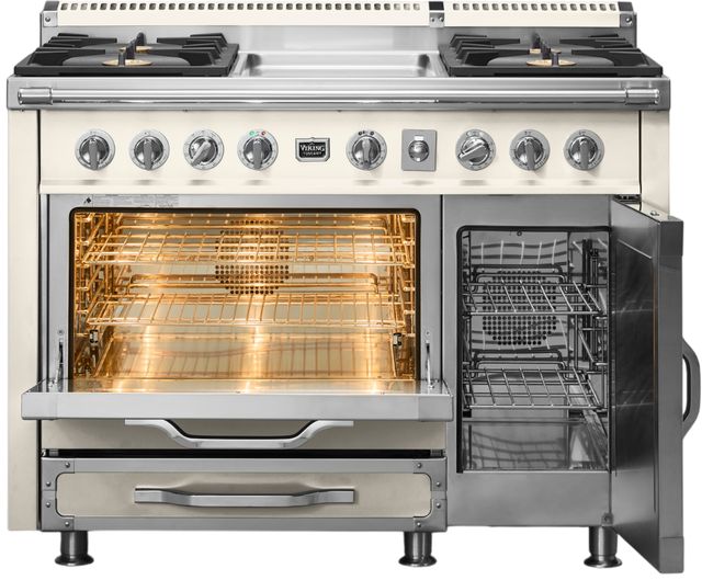Viking® Tuscany 48" Pure White Pro Style Dual Fuel Range with Griddle-1