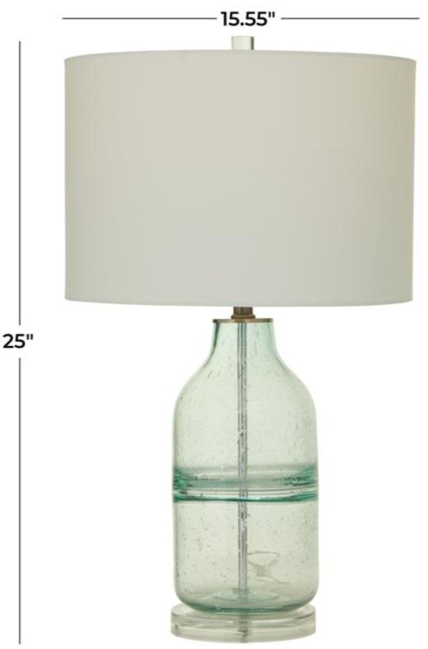 Deco Marche Teal/White 16" Table Lamp-3