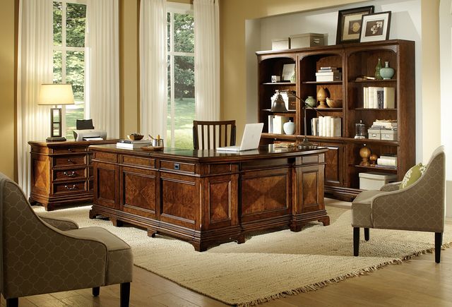 aspenhome® Hawthorne Brown Cherry 66" Curved Desk for Return-1