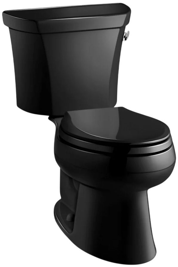 KOHLER® Wellworth® Classic Black 2-Piece Elongated Toilet, 1.0 gpf with Tank Cover Lock-0
