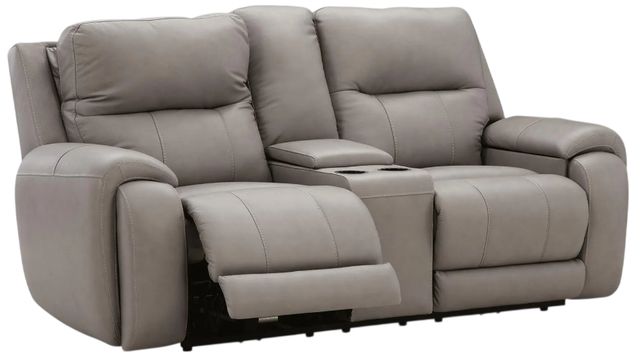 Signature Design by Ashley® Trendsetter Ash Power Reclining Loveseat with Audio Seating-4