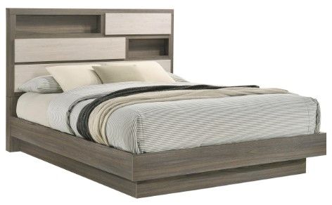 Coaster® Fenwick Almond/Gray Oak California King Bookcase Bed-0