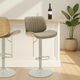 Armen Living Brock 4-Piece Ivory/Oak/Vintage Taupe Barstool Set-1