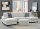 Emerald Home Walker Gray/White Round Ottoman-1