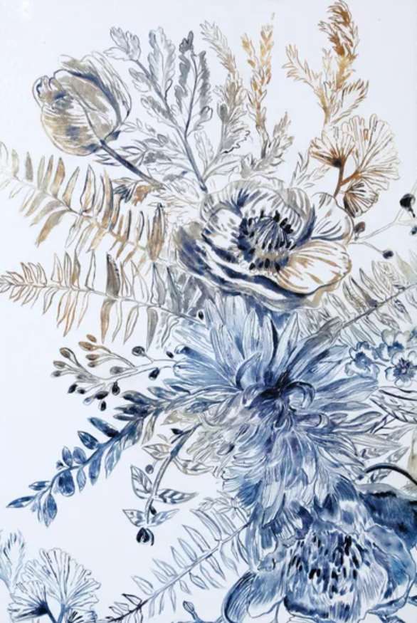 Stylecraft Beige/Gray/Royal Blue Wall Art-1