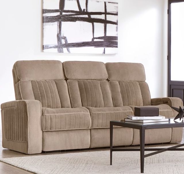 Parker House® Equinox Mushroom Power Theater Reclining Sofa with Headrest-1