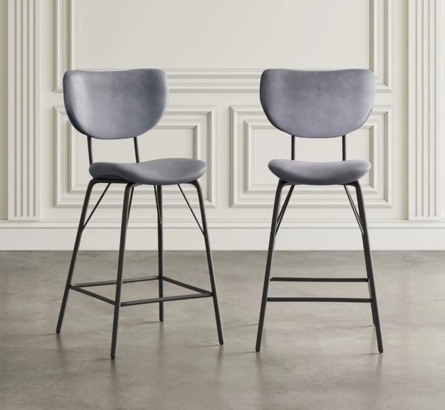 Jofran Inc. Urban Archive Owen Gray Upholstered Counter Stool-1