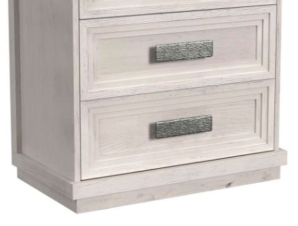 Elements International Avalanche Antique White 3-Drawer Nightstand-1