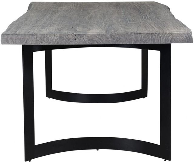 Moe's Home Collection Bent Weathered Light Grey Extra Small Dining Table with Black Metal Base-3