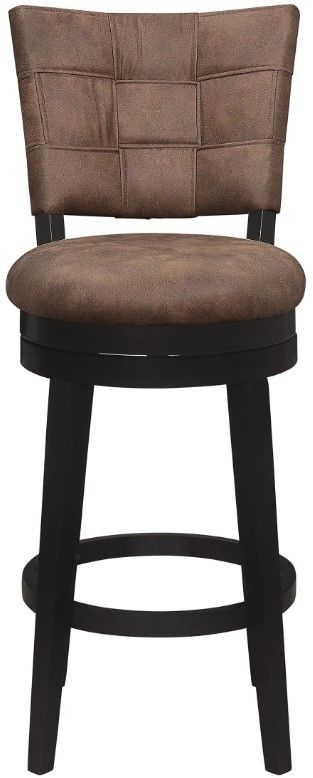 HH2 Home Kaede Brushed Black/Chestnut Bar Stool-1