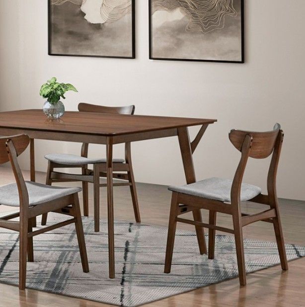 Furniture of America® Skien 5-Piece Walnut Dining Table Set-3