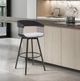 Armen Living Athena Light Gray/Black Swivel Bar Stool-4