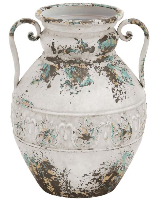 Deco Marche Distressed White Decorative Vase-0