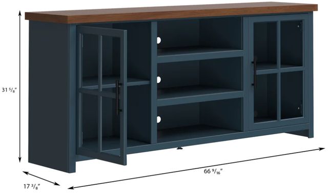 Legends Home Nantucket Blue Denim/Whiskey TV Console-2