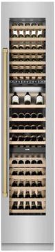 ZLINE Autograph Edition 18 in. 9 Cu. Ft. Triple Zone 68 Bottle Right Hinge Column Wine Cooler in Stainless Steel with Champagne Bronze Accents-2