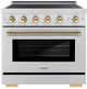 ZLINE Autograph Edition Paramount 36" Stainless Steel Pro Style Induction Range with Polished Gold Helix Handle and Accents-0