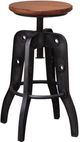International Furniture Direct Parota Black/Brown Adjustable Swivel Bar Stool-0
