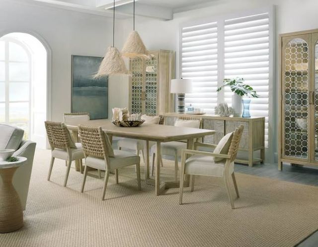 Hooker® Furniture Surfrider Driftwood/Zuri Cream Woven Back Dining Side Chair-1