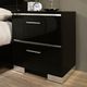Furniture of America® Carlie Black/Chrome Nightstand-1