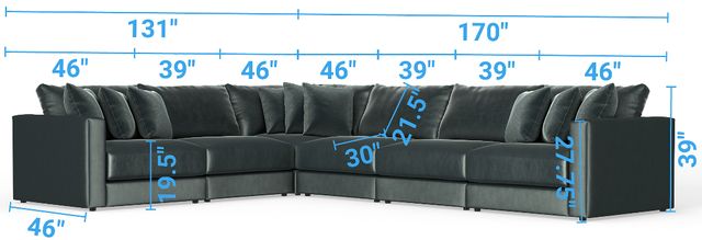 Jackson Furniture Remington 6-Piece Pine L-Shape Sectional-2